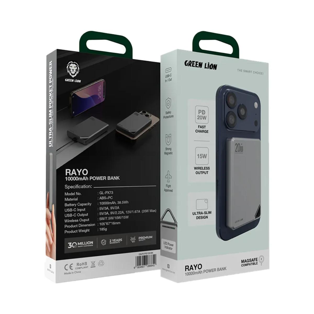 Green Lion Rayo 10K Wireless Magnetic Power Bank