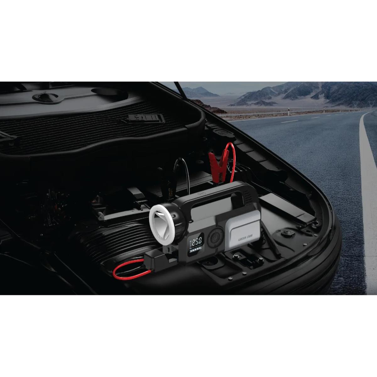 Green Lion Savior 12V Car Jump Starter & Air Compressor
