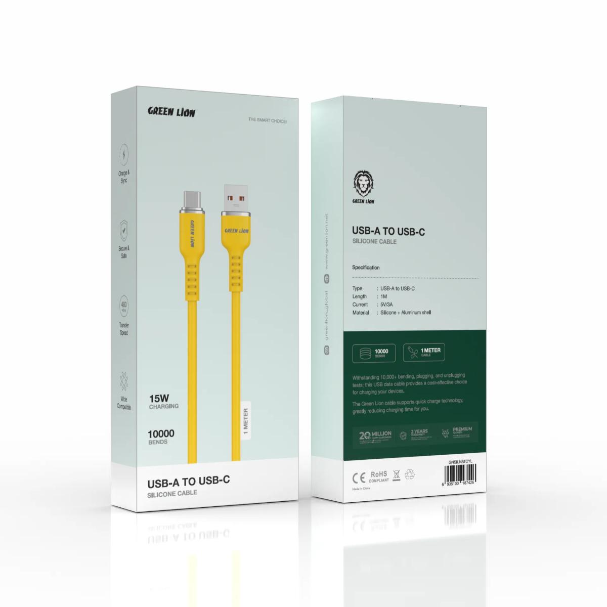 Green Lion USB•A TO USB•C Silicone Cable
