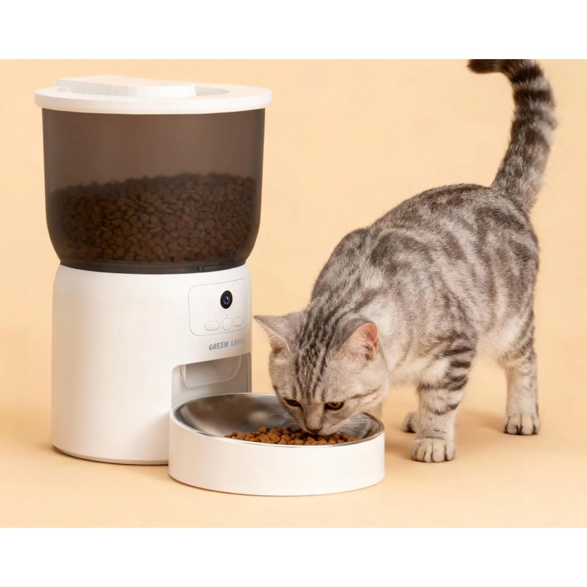 Green Lion Smart Pet Feeder With Stainless Steel Bowl