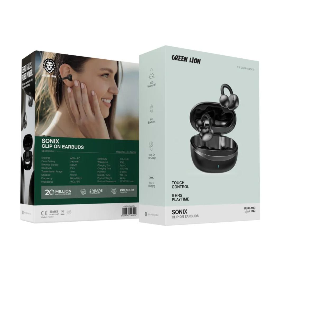 Green Lion Sonix Clip On Earbuds
