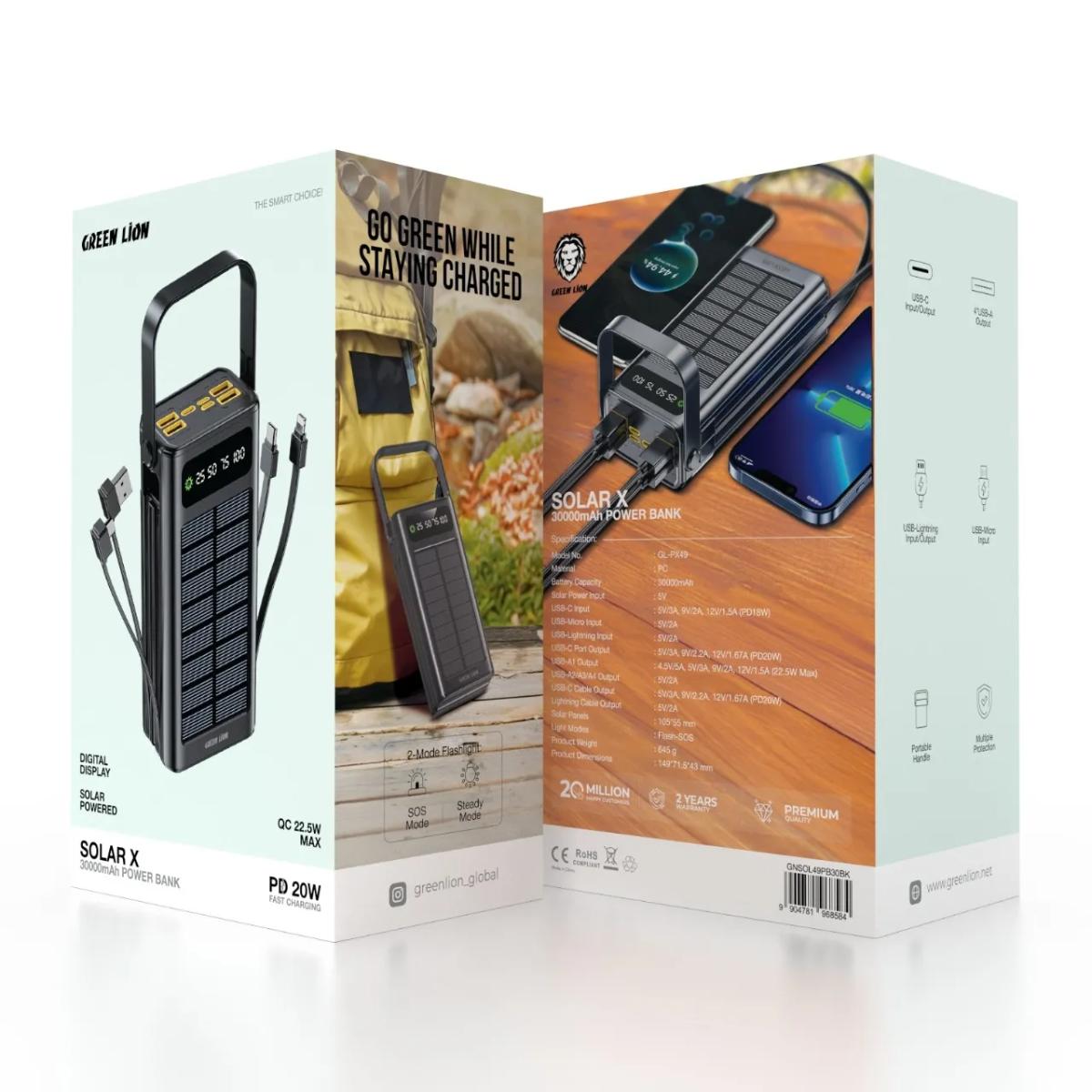 Green Lion Solar X 30000mAh Portable Power Bank