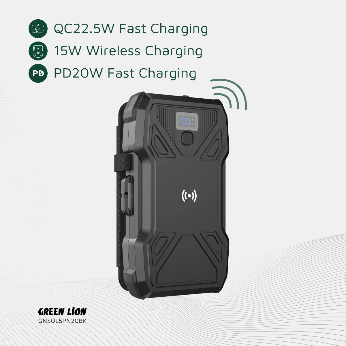 Green Lion 20000mAh 5-Panel Solar Charger