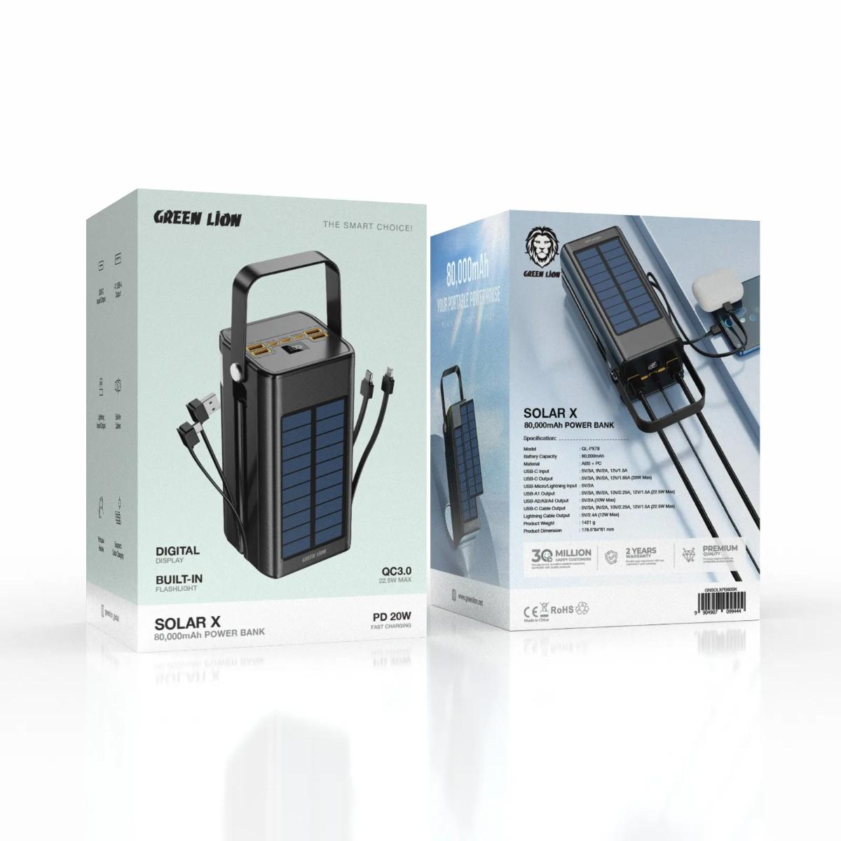 Green Lion Solar X 80,000mAh Mega Capacity Power Bank