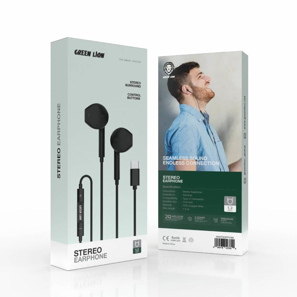 Green Lion Stereo Earphone With Type•C Connector