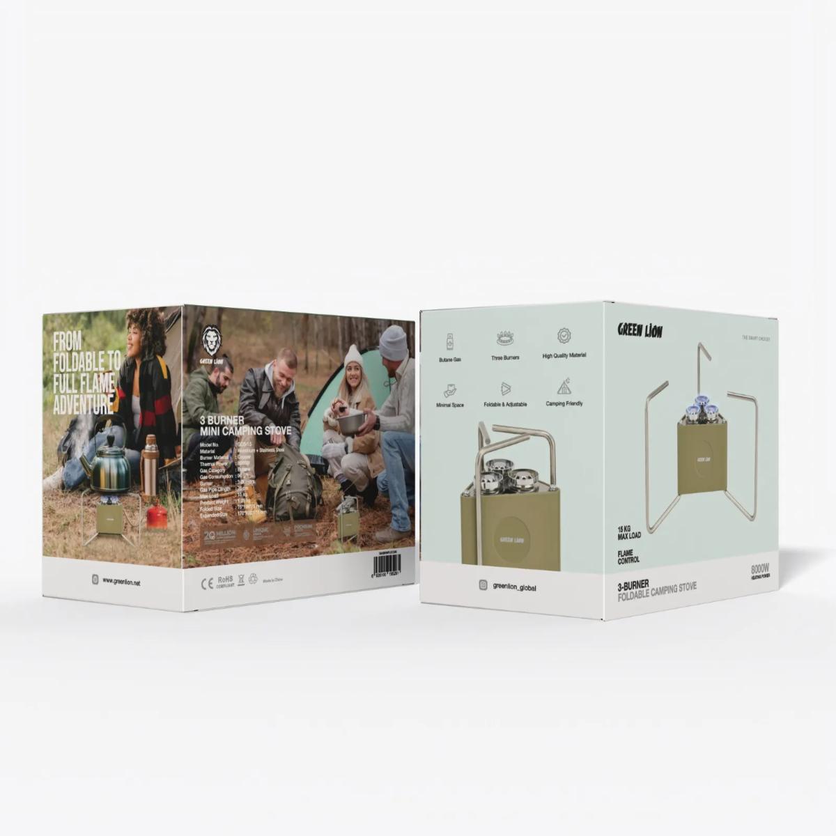 Green Lion 3•Burner Foldable Camping Stove