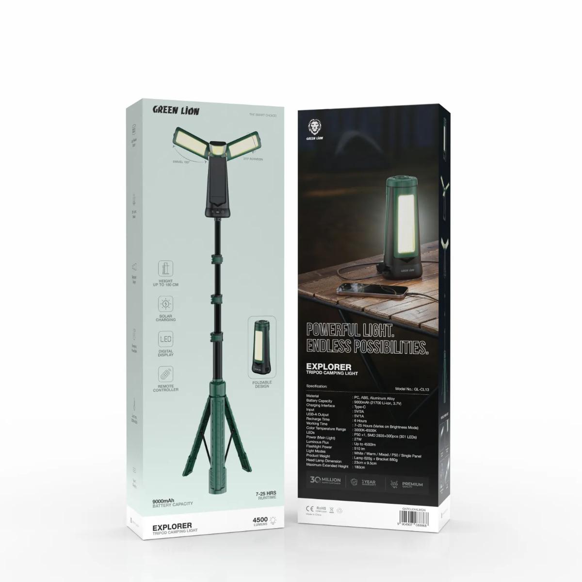 Green Lion Explorer Tripod Camping Light