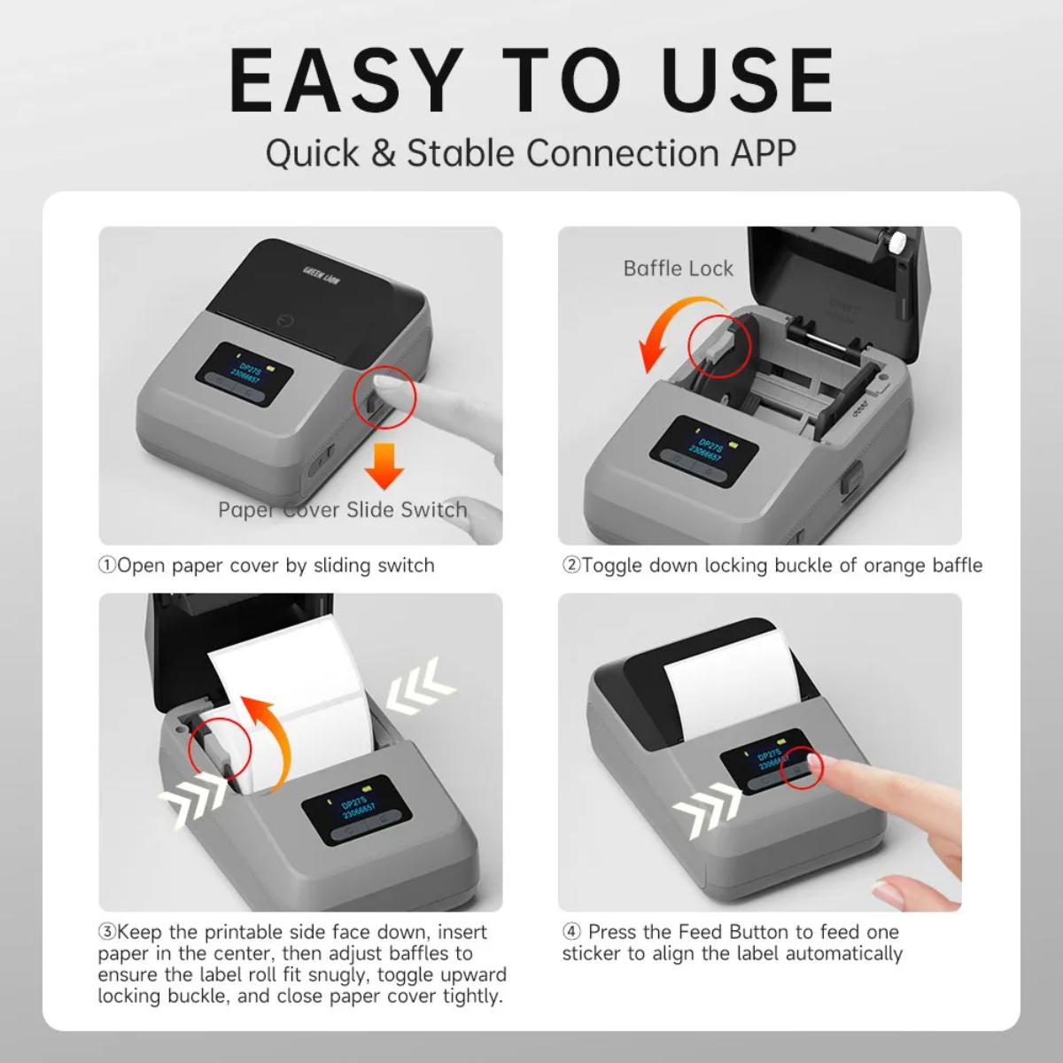 Green Lion Thermal Printer With 203 DPI Printing Resolution