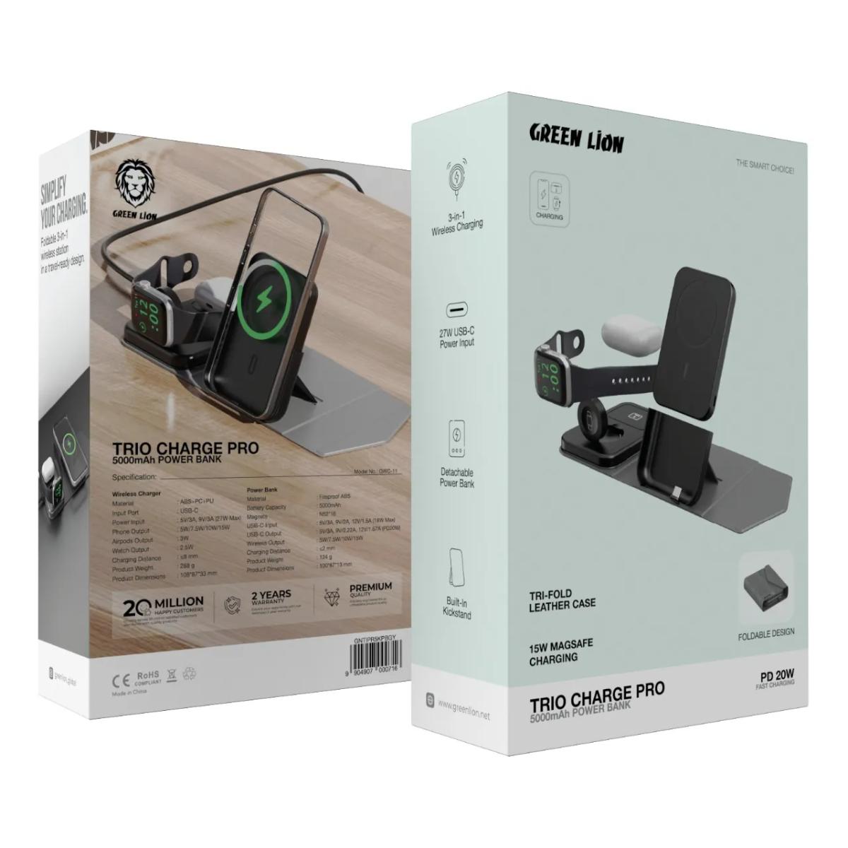 Green Lion Trio Charge Pro 5000mAh Power Bank