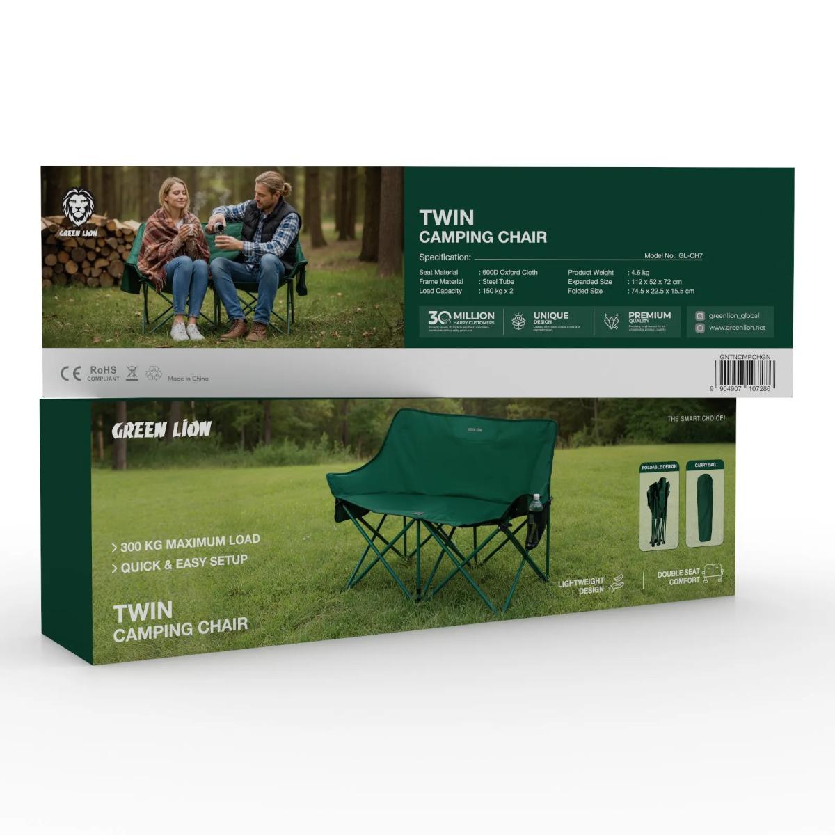 Green Lion Twin Camping Chair