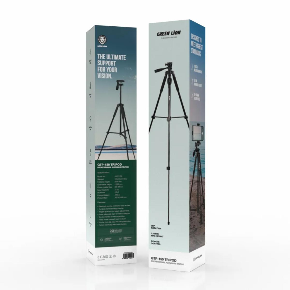 Green Lion GTP-150 Professional Aluminum Tripod (150cm)