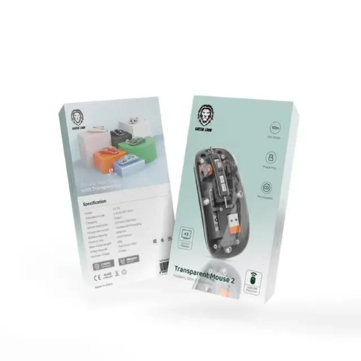 Green Lion Transparent Wireless Mouse 2 (GL-112)