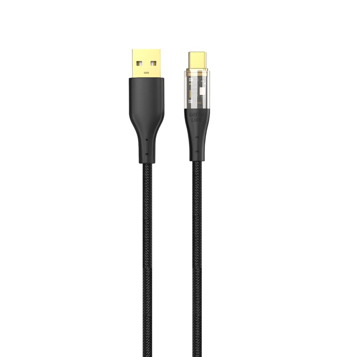 Green Lion Transparent Braided USB-A to USB-C