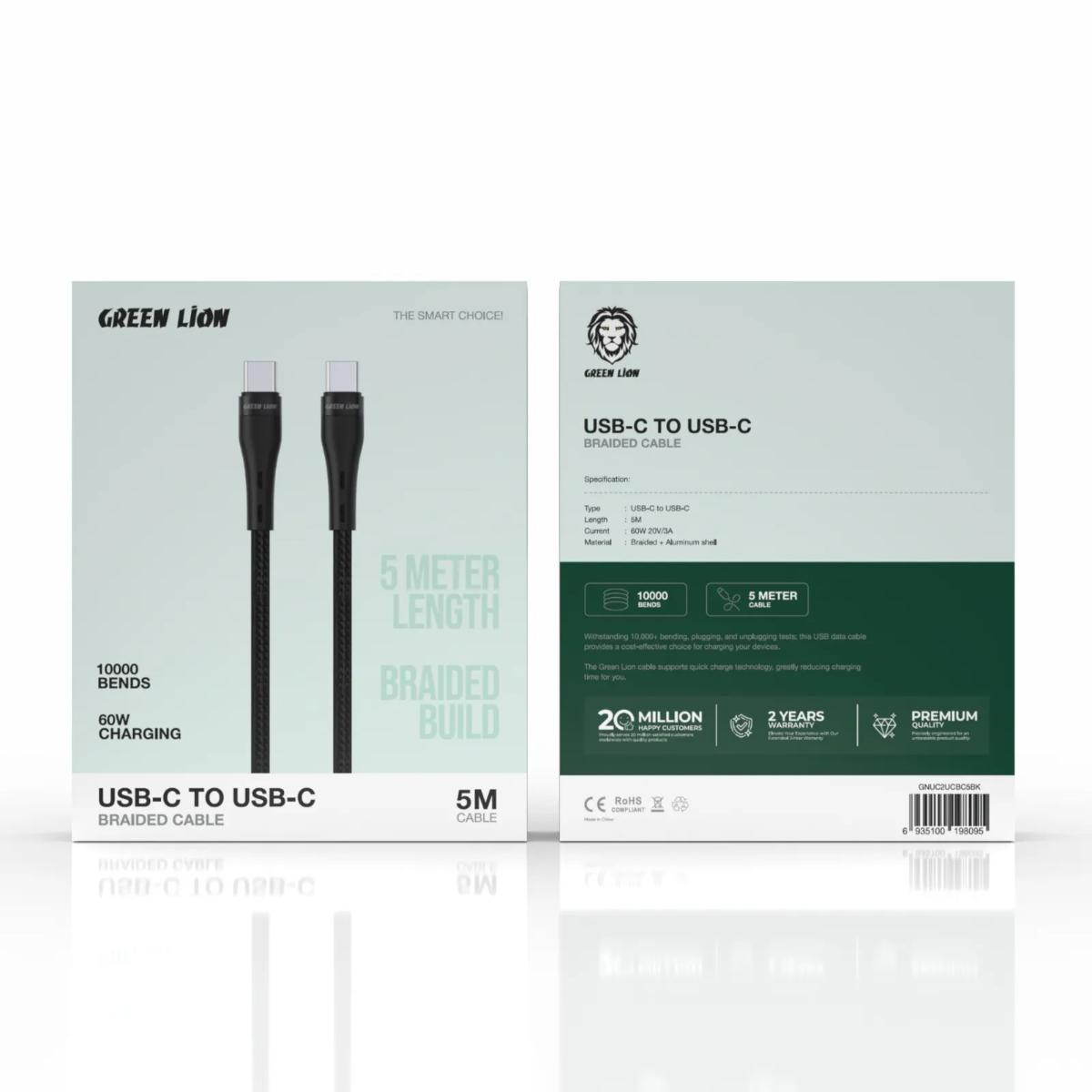 Green Lion USB•C to USB•C Braided Cable