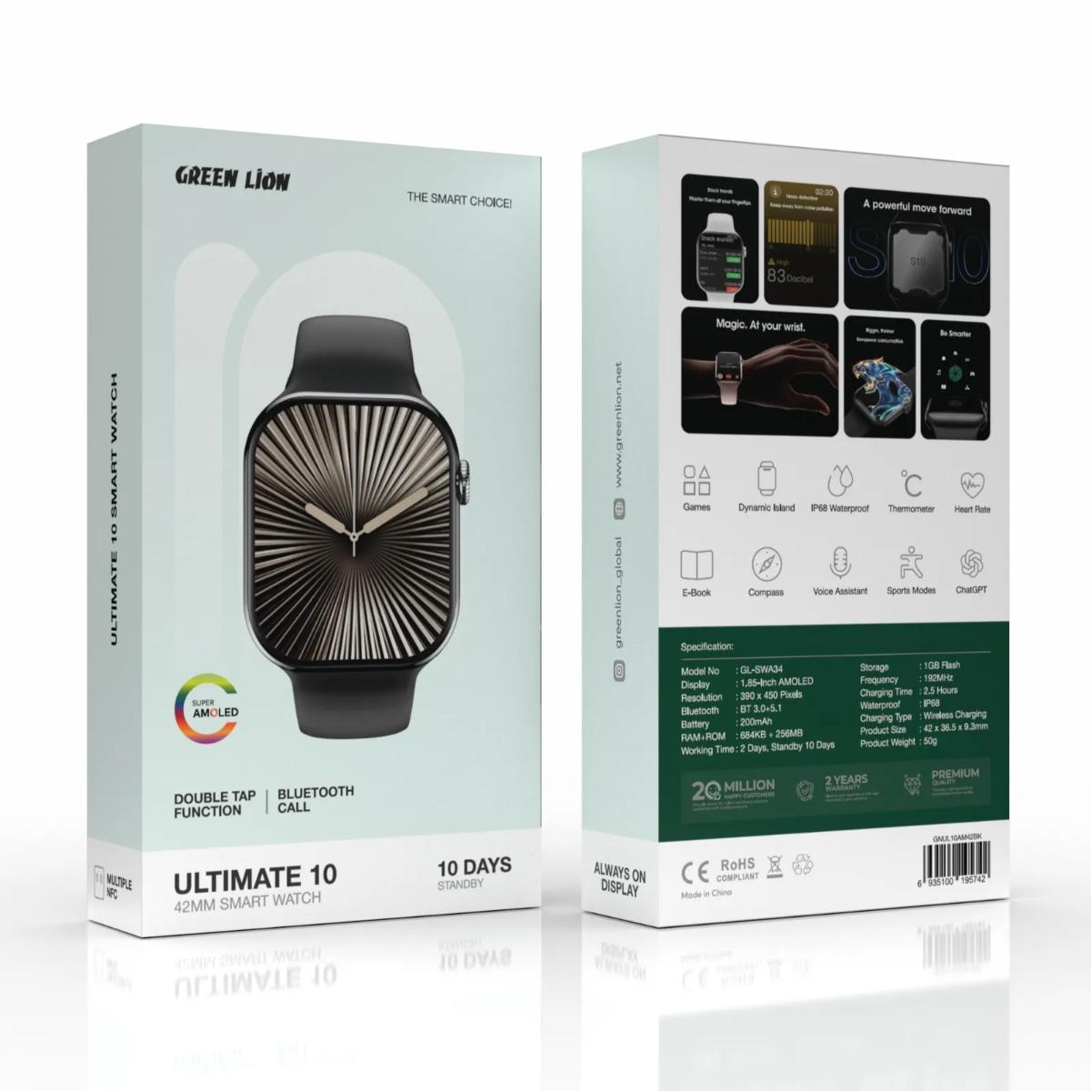 Green Lion Ultimate 10 42MM Smart Watch