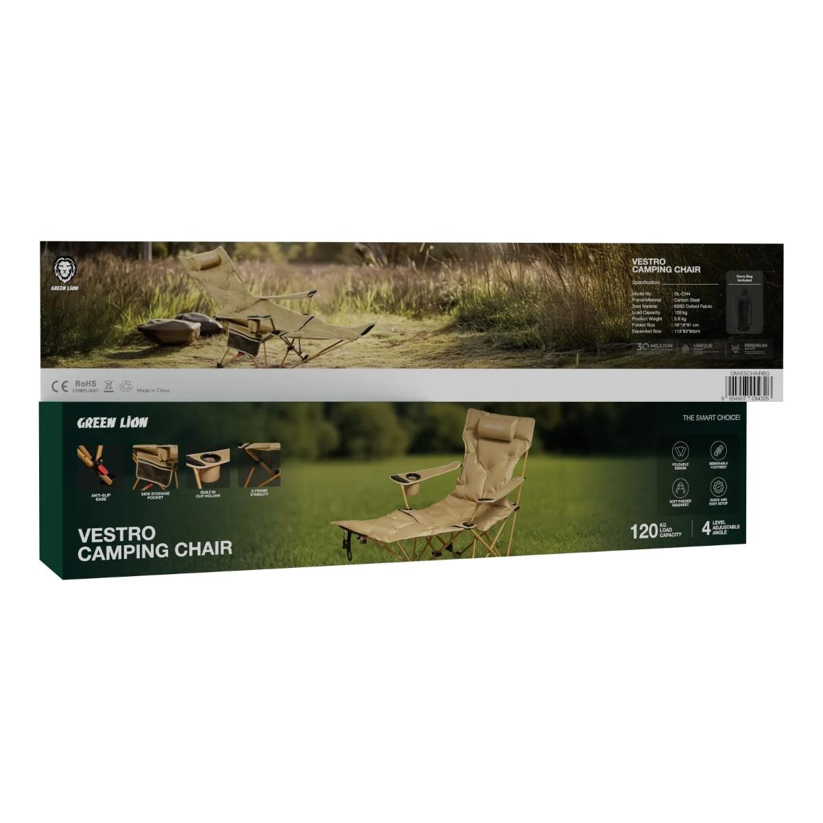 Green Lion Vestro Camping Chair with Foam