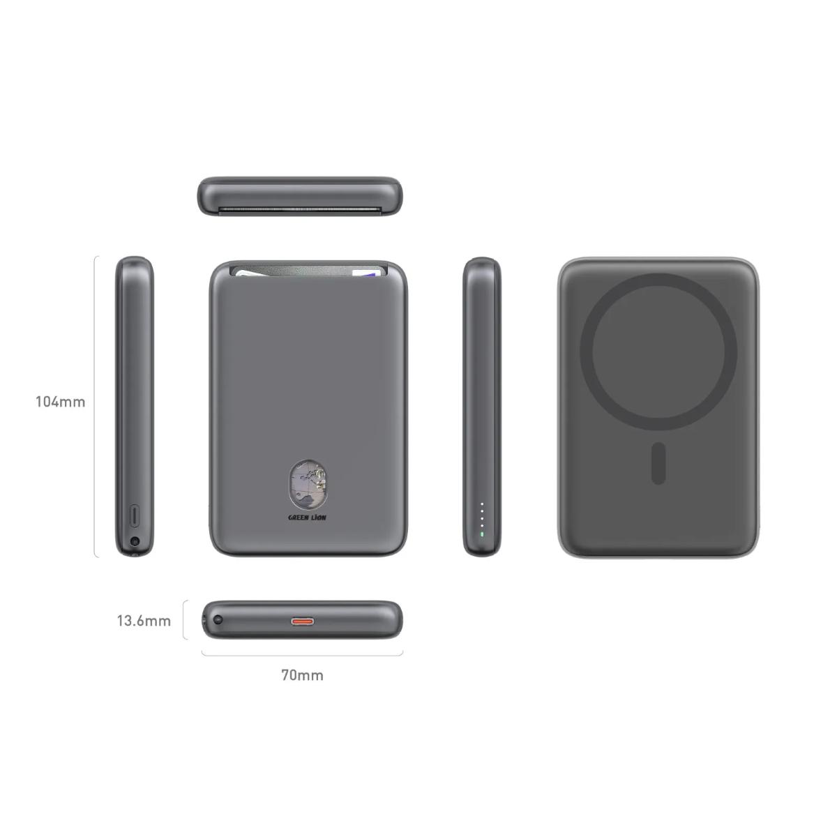 Green Lion Vetra 5000mAh Wireless MagSafe Power Bank