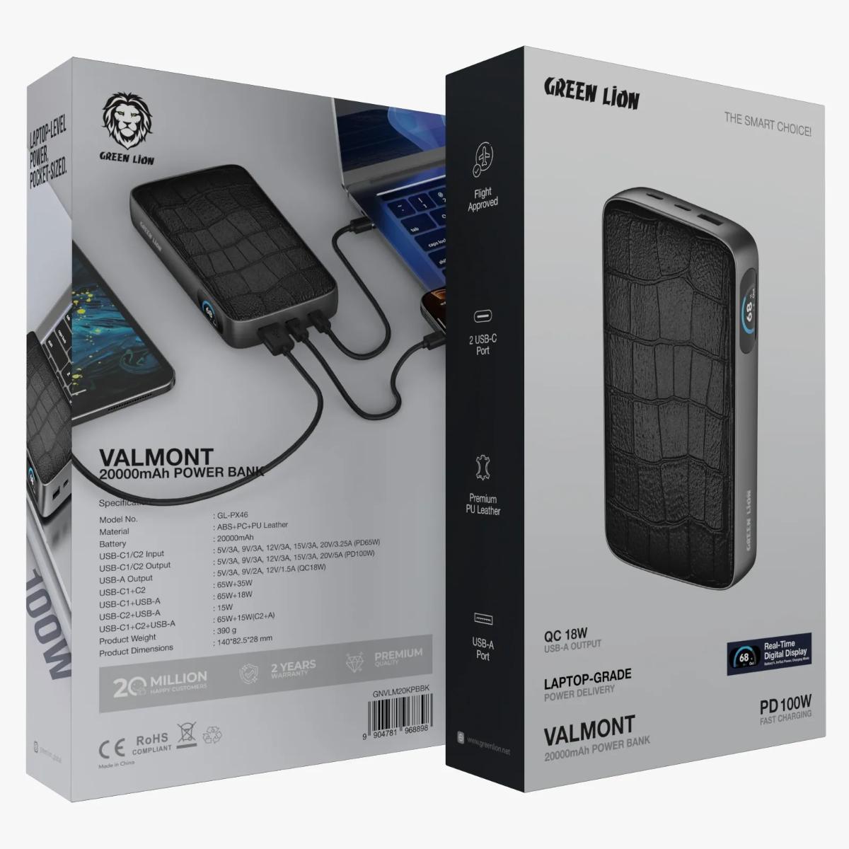 Green Lion VALMONT 20000mAh Power Bank