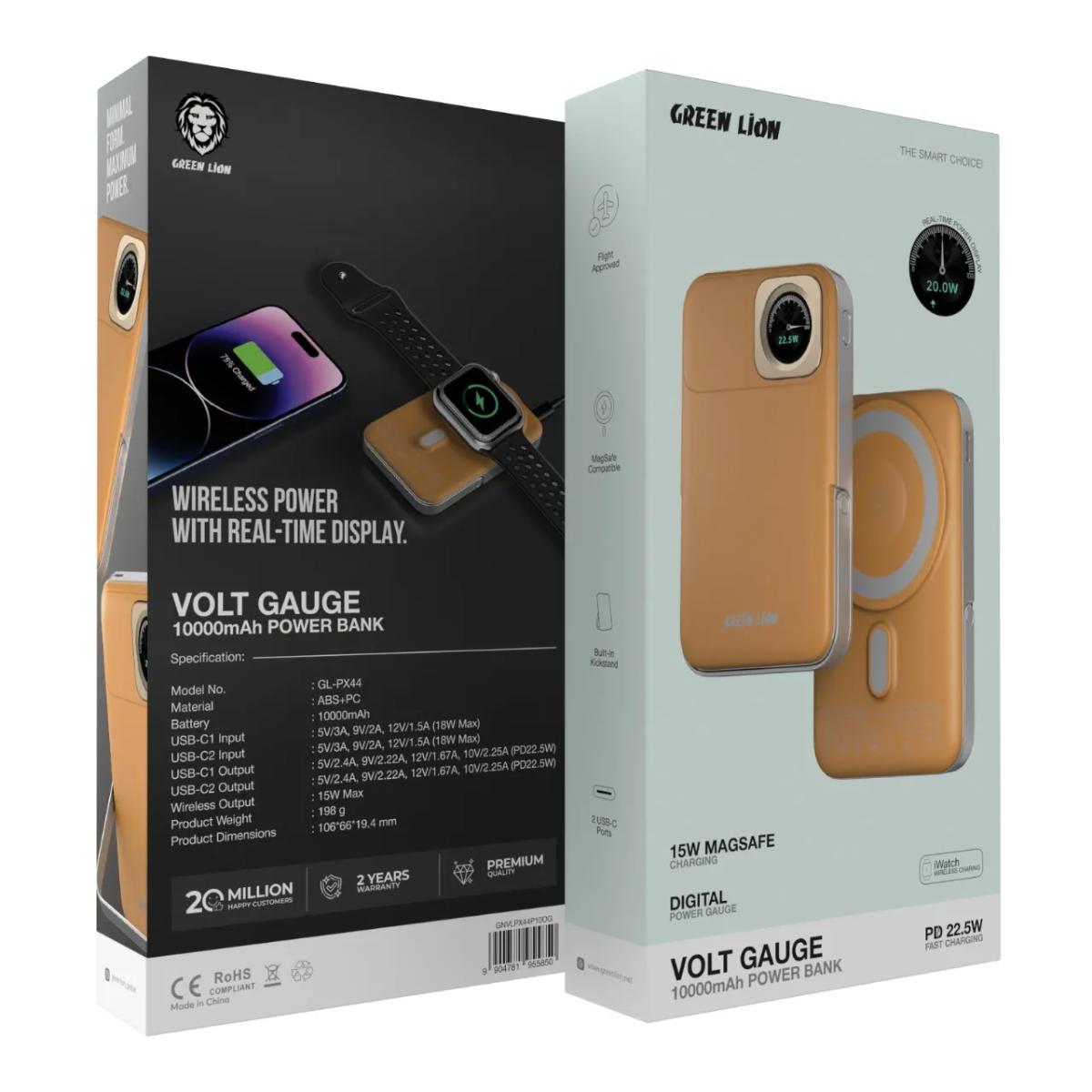 Green Lion Volt Gauge 10000mAh 22.5W MagSafe Power Bank