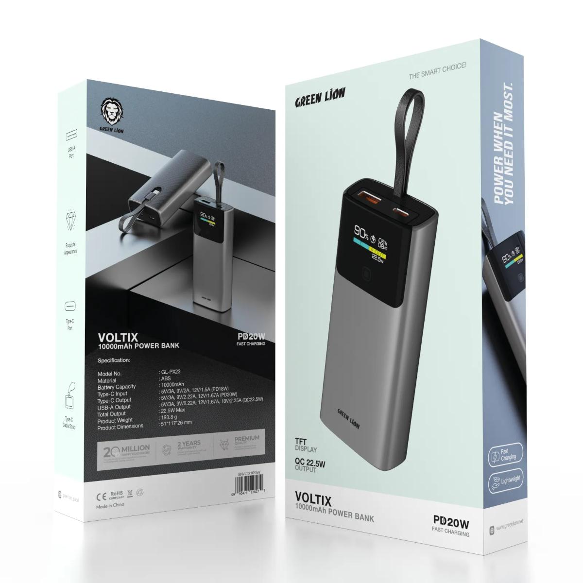 Green Lion Voltix 10000mAh 22.5W Power Bank