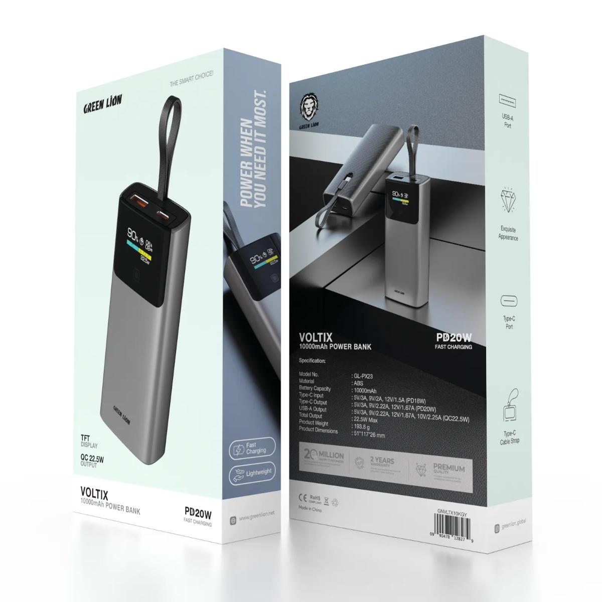Green Lion Voltix 10000mAh 22.5W Power Bank
