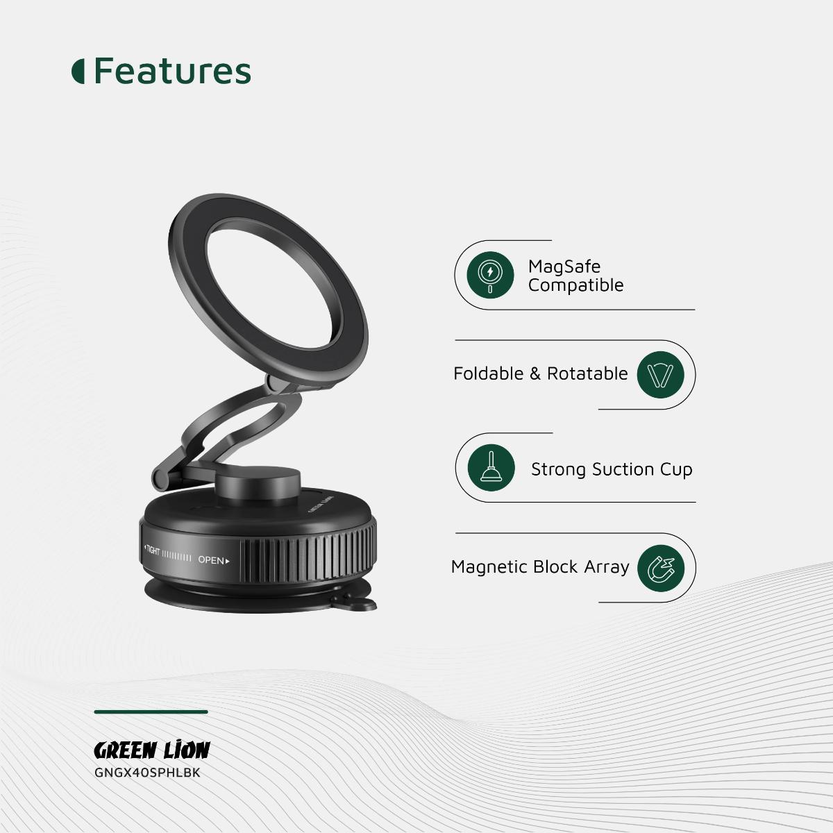 Green Lion GX•40 MagSafe Suction Phone Holder