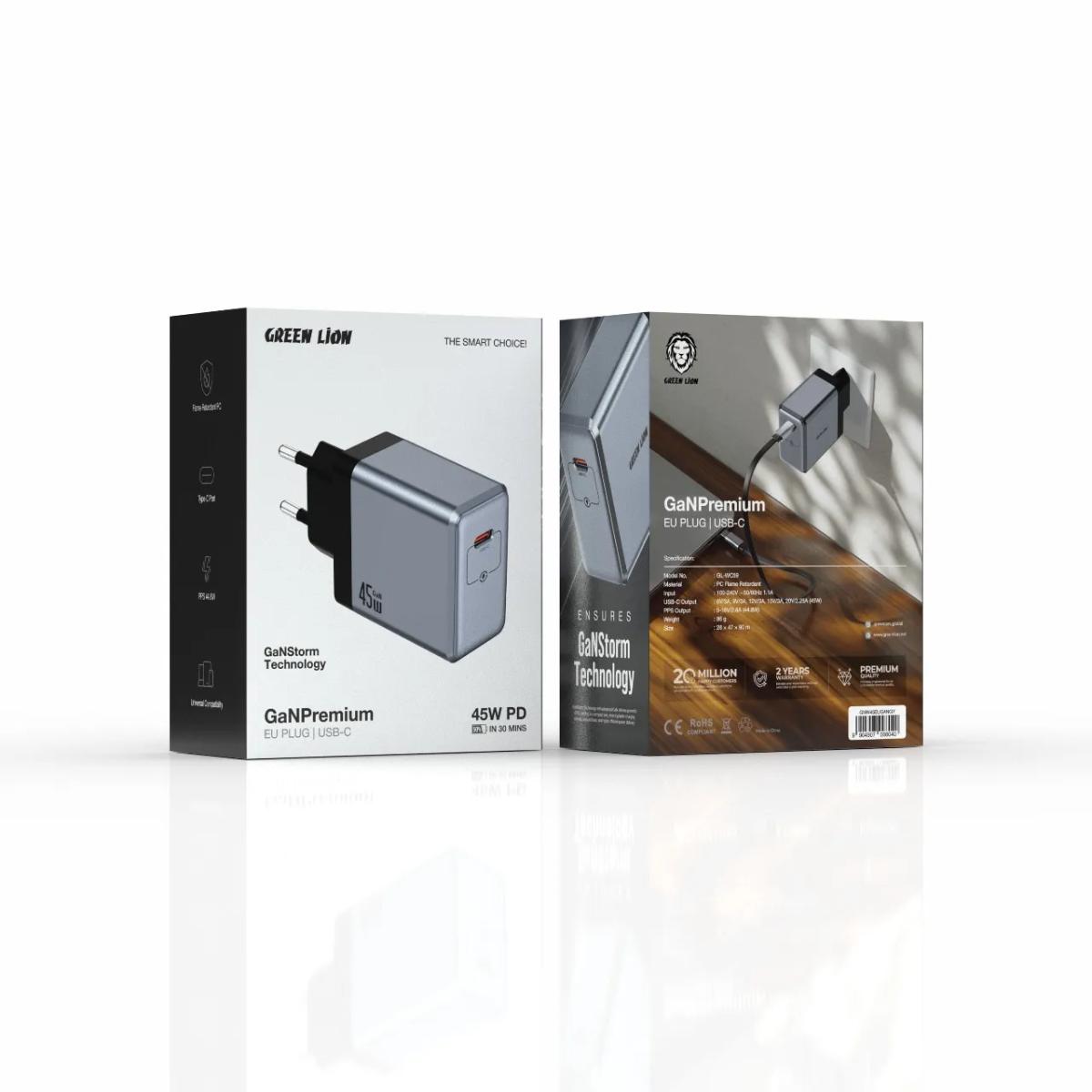 Green Lion Gan Premium 45W PD Wall Charger