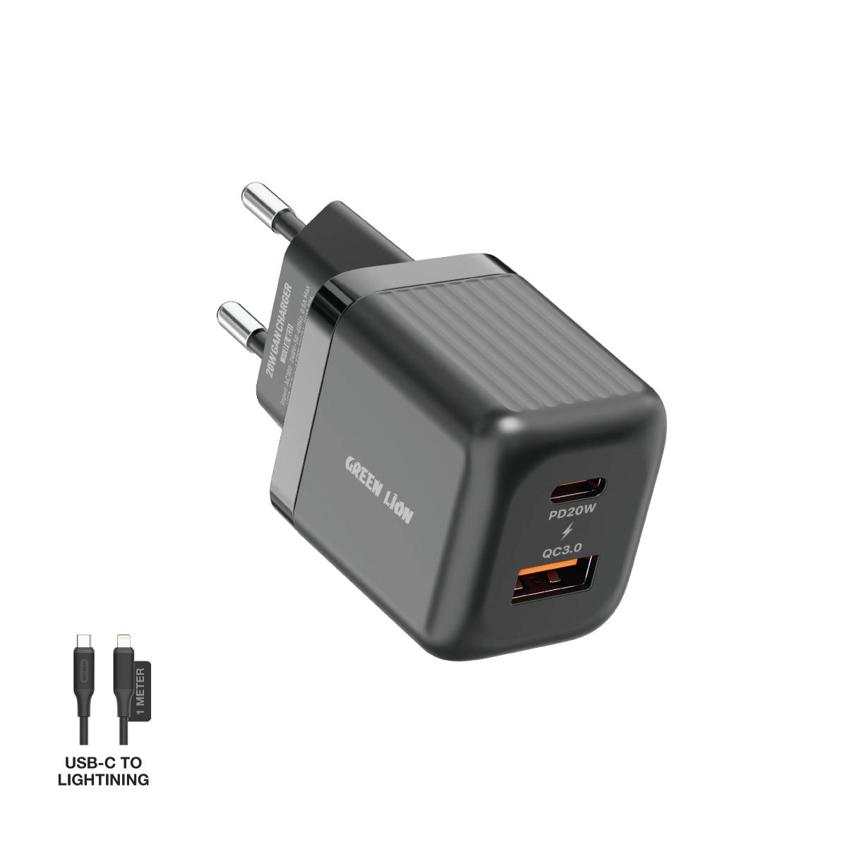 Green Lion Ultra Compact 20W PD & QC 3.0 Wall Charger