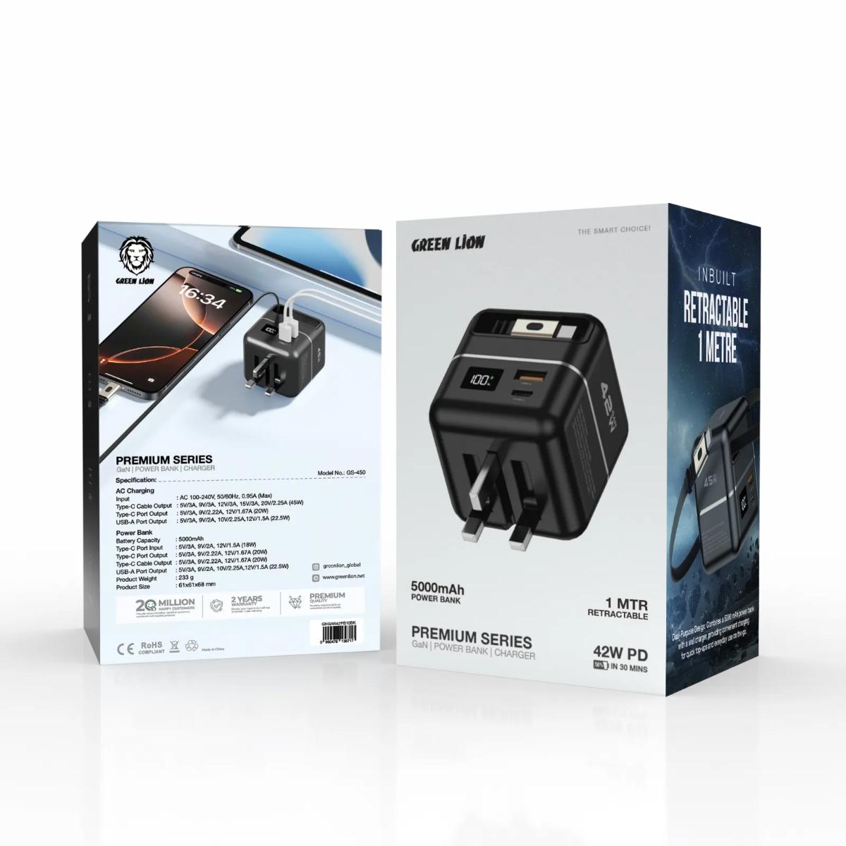 Green Lion 2-in-1 Power Bank & Wall Charger