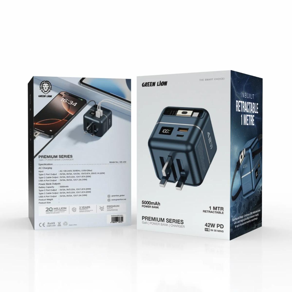 Green Lion 2-in-1 Power Bank & Wall Charger