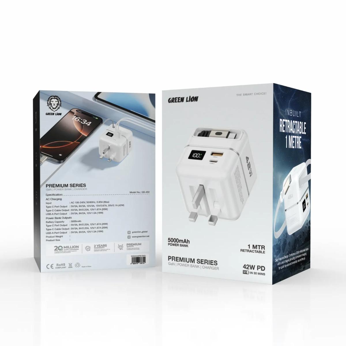 Green Lion 2-in-1 Power Bank & Wall Charger