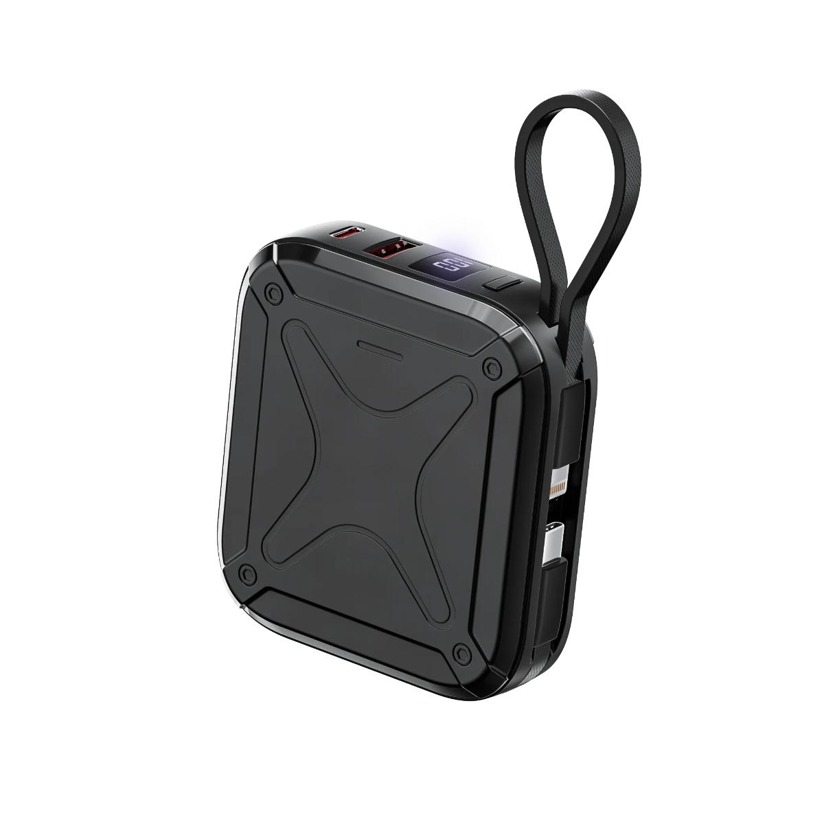 Green Lion Xtreme 10 Power Bank (10000mAh, 22.5W PD, Built-In Cables)