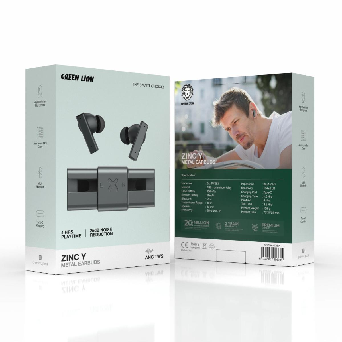 Green Lion ZINC Y Metal Earbuds TWS