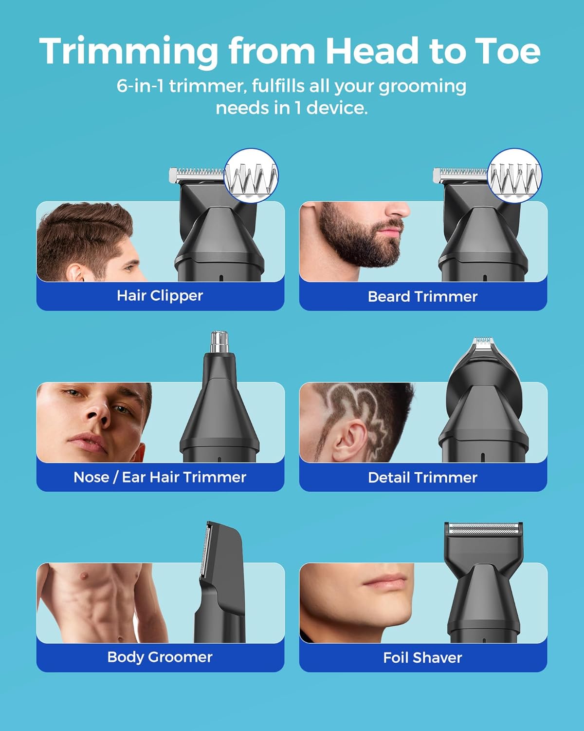 Hair Trimmer Complete Mens Grooming Kits by GLAKER | Hair Clipper | Tradeo Shopping