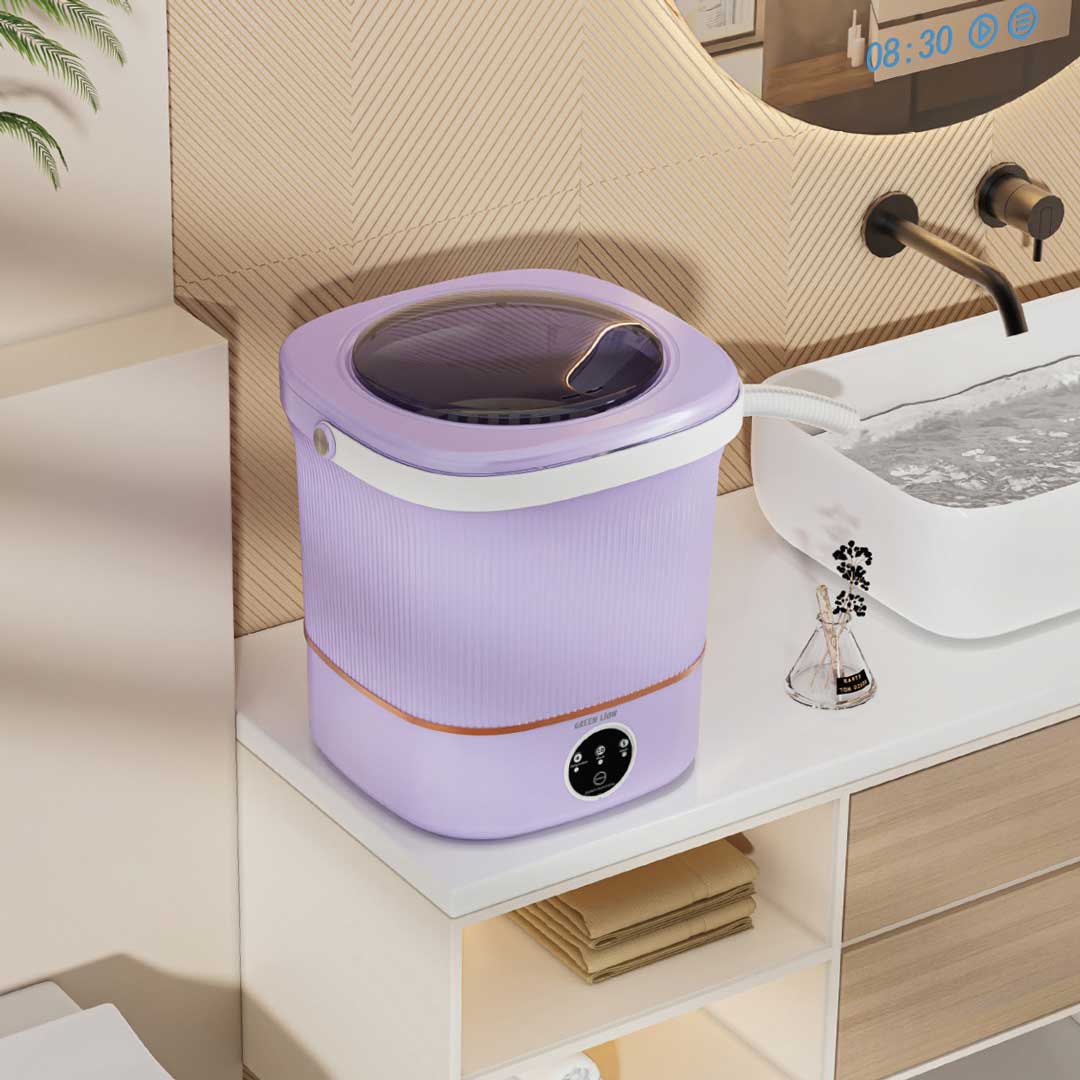 Portable Mini Washing Machine 12L - Purple by Green Lion