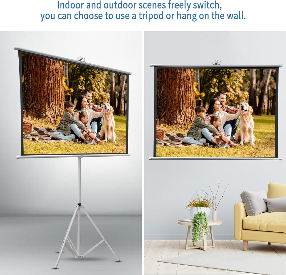 Portable Projection Screen with Tripod Stand 72" by Green Lion