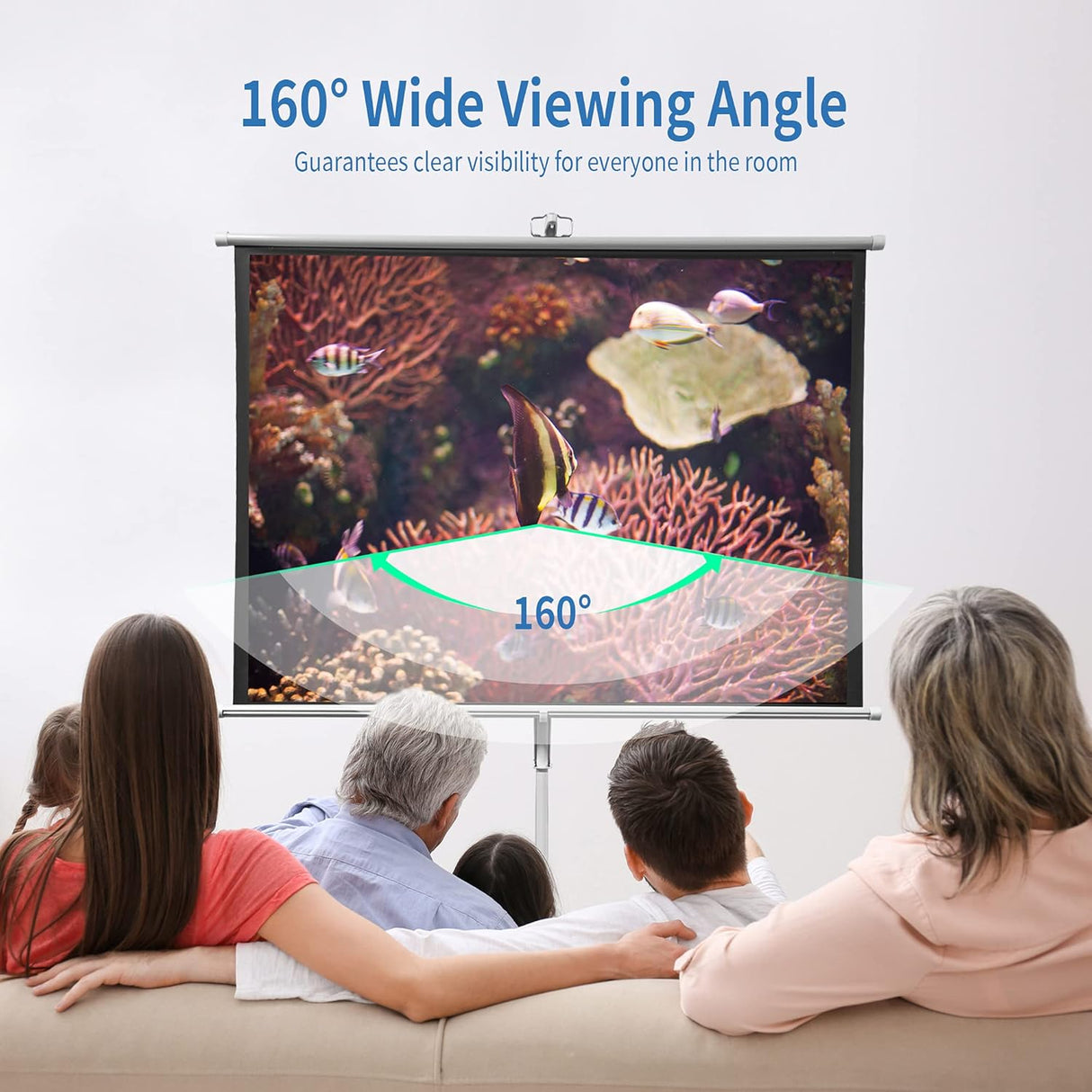Portable Projection Screen with Tripod Stand 72" by Green Lion