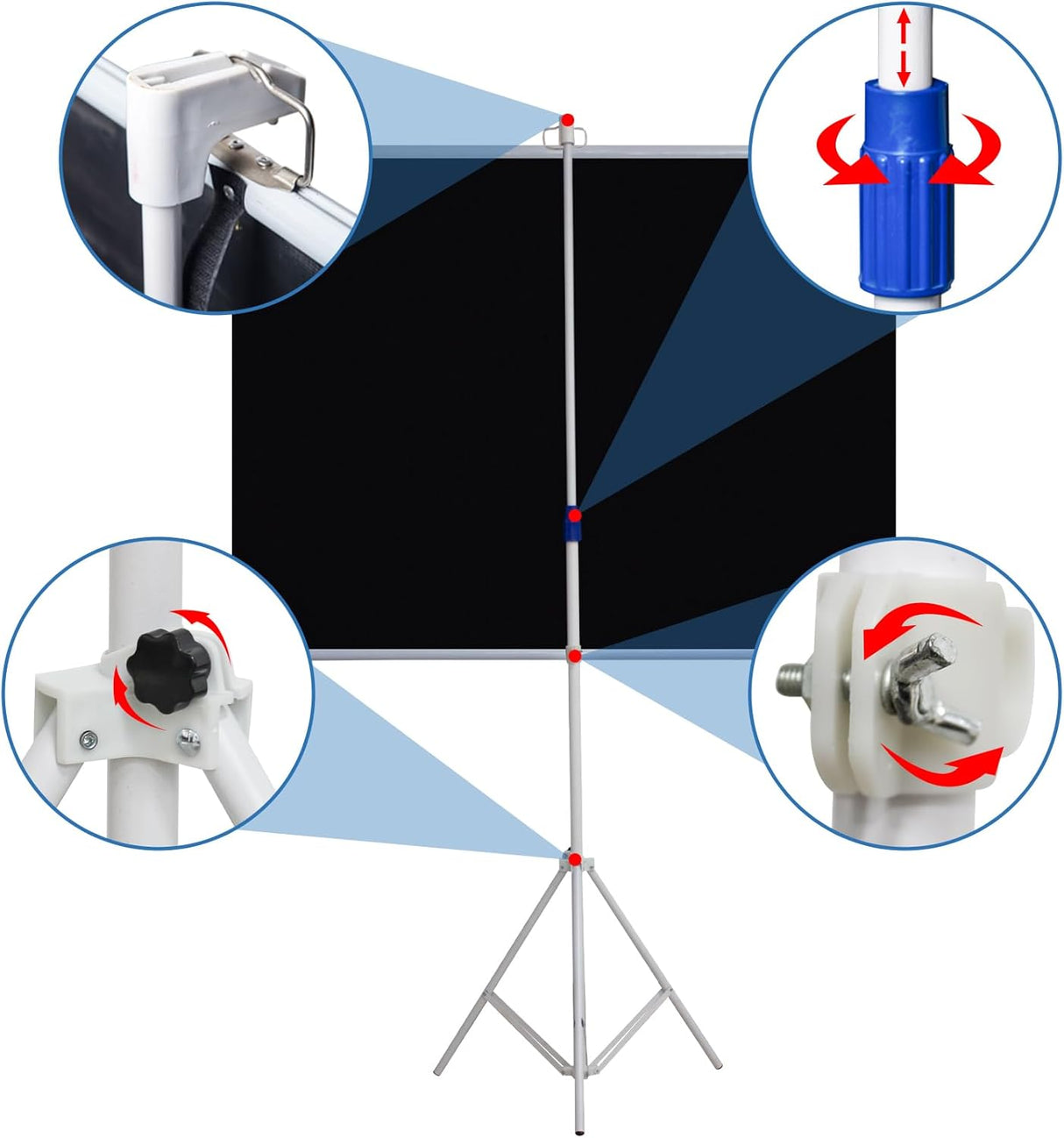 Portable Projection Screen with Tripod Stand 72" by Green Lion