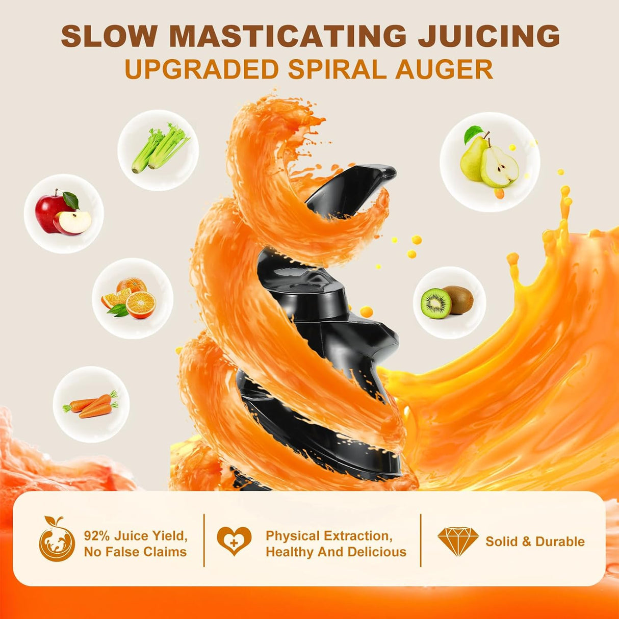 Slow Juicer Pure Copper Motor by GreenLion
