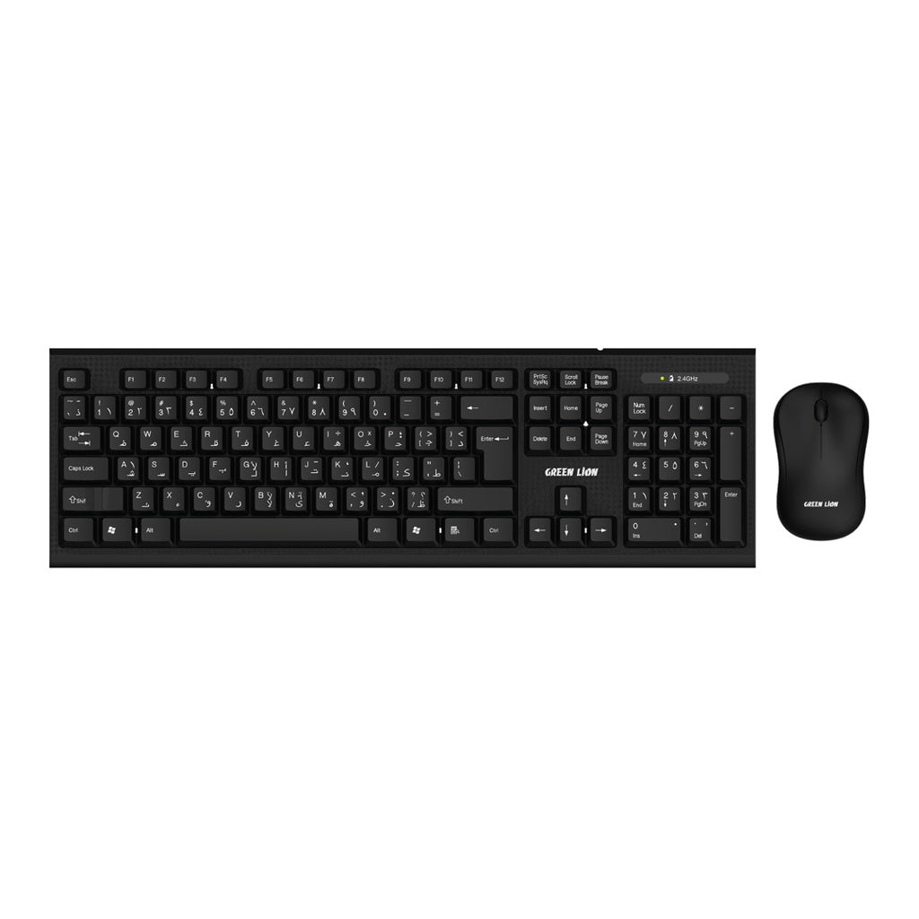 Wireless Keyboard & Mouse Black by Green Lion