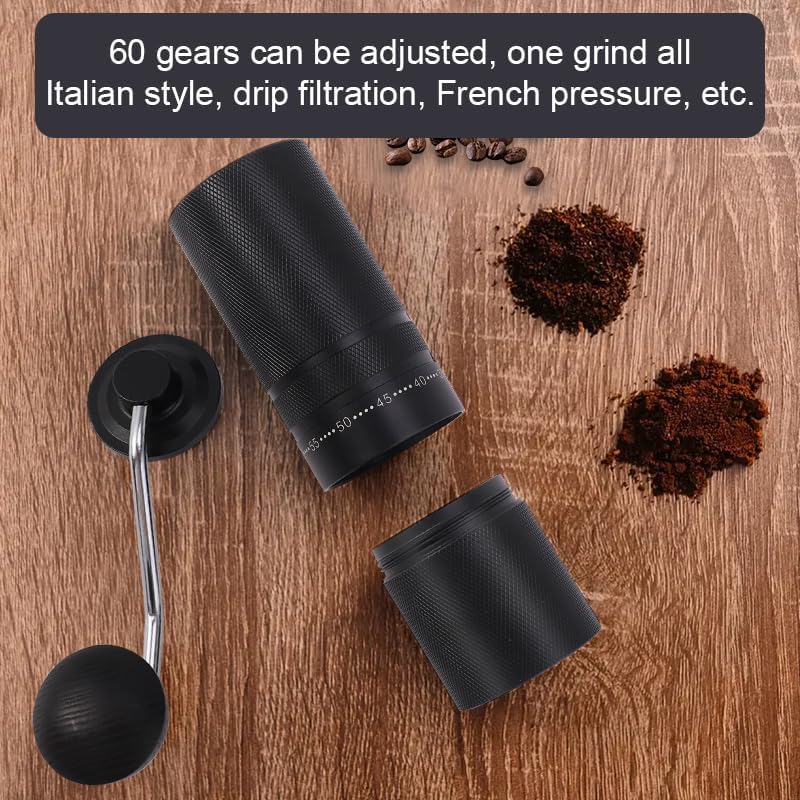 Portable Hand Brewed Coffee Grinder with Adjustable Gears