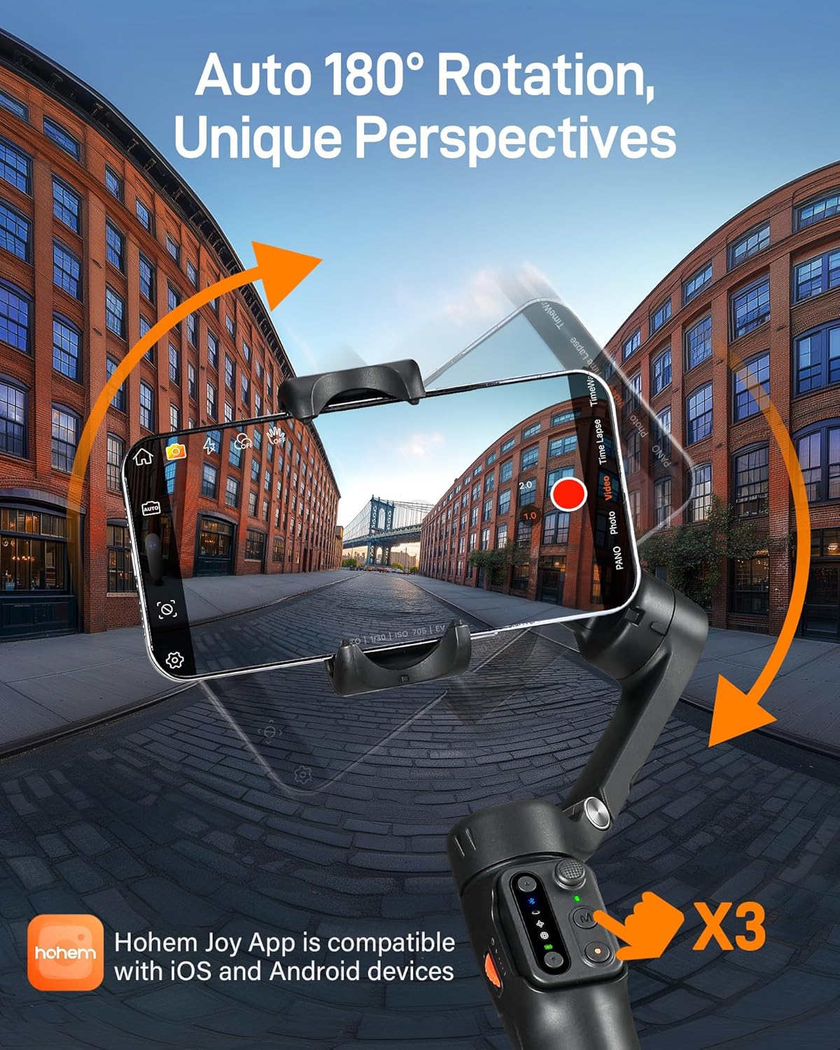 iSteady X3 SE 3-axis Foldable Smartphone Gimbal Stabilizer by Hohem