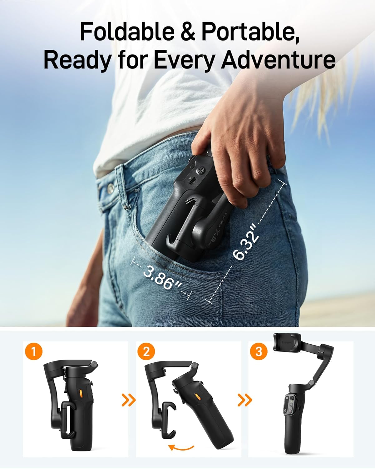 iSteady X3 SE 3-axis Foldable Smartphone Gimbal Stabilizer by Hohem