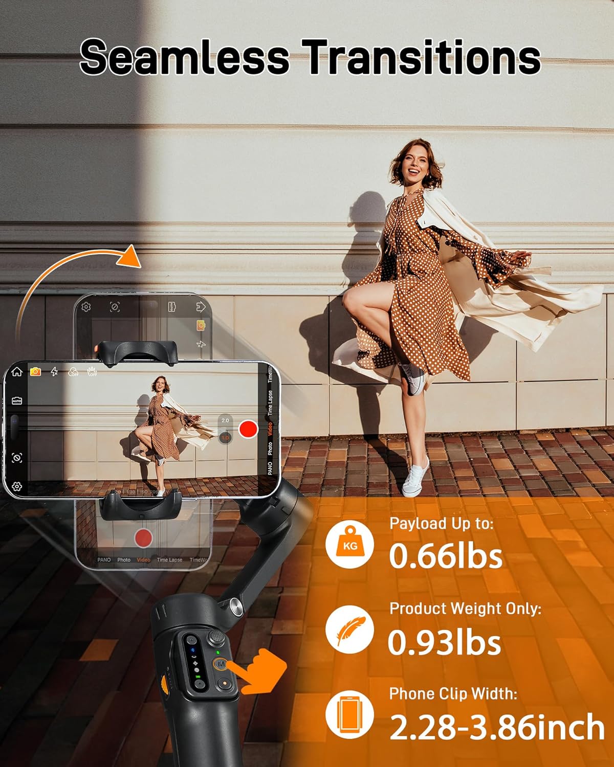 iSteady V3 Foldable Smartphone Gimbal Stabilizer with Detachable Remote Control by Hohem