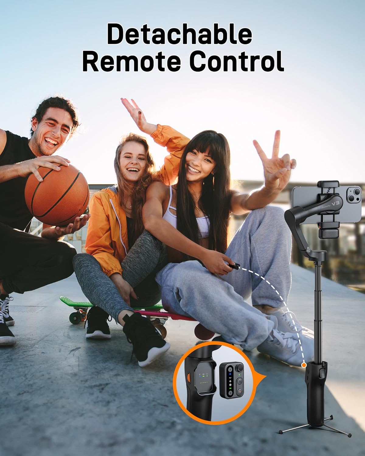 iSteady V3 Foldable Smartphone Gimbal Stabilizer with Detachable Remote Control by Hohem