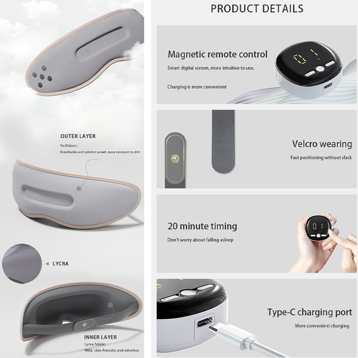 Hot & Cold Eye Massager with Adjustable Heat