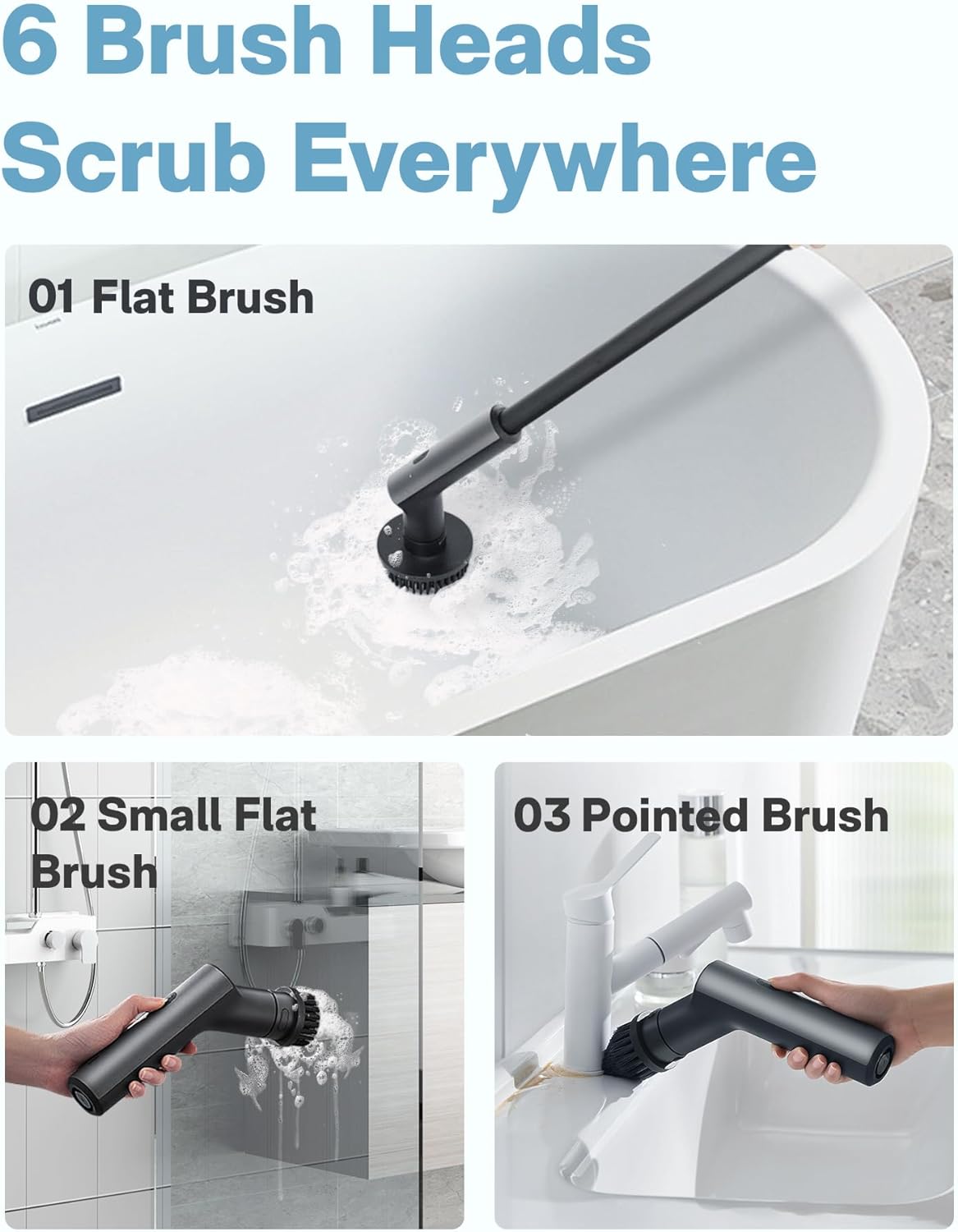 HOTO Electric Cleaning Brush 7 in 1 Set