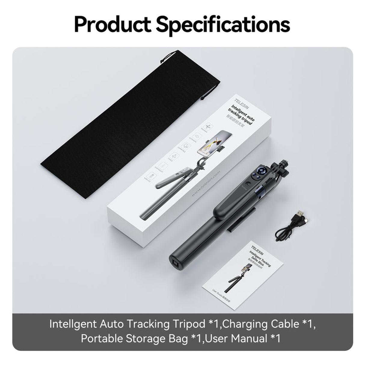 Intelligent Auto Tracking Tripod P3-MS-01 by TELESIN