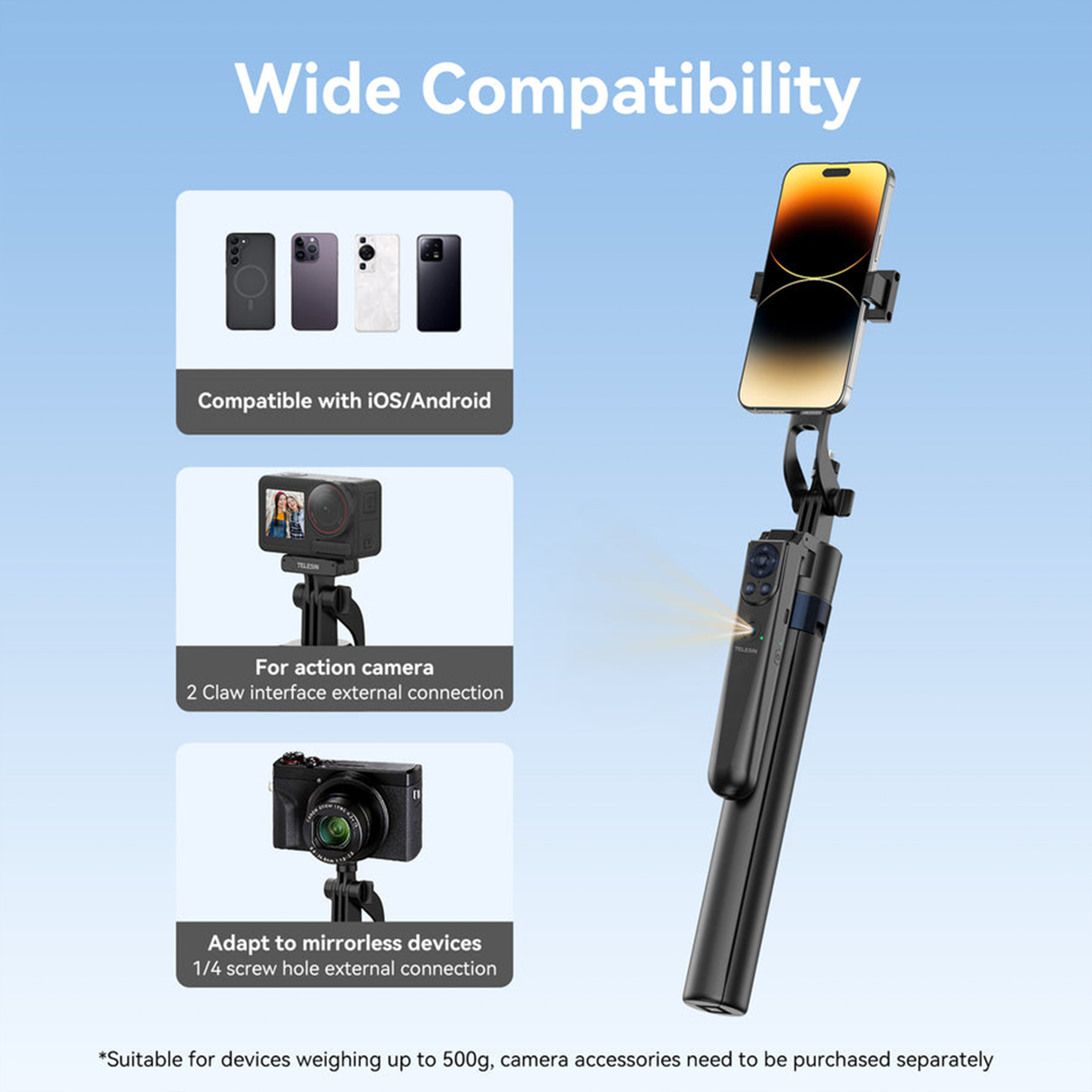 Intelligent Auto Tracking Tripod P3-MS-01 by TELESIN