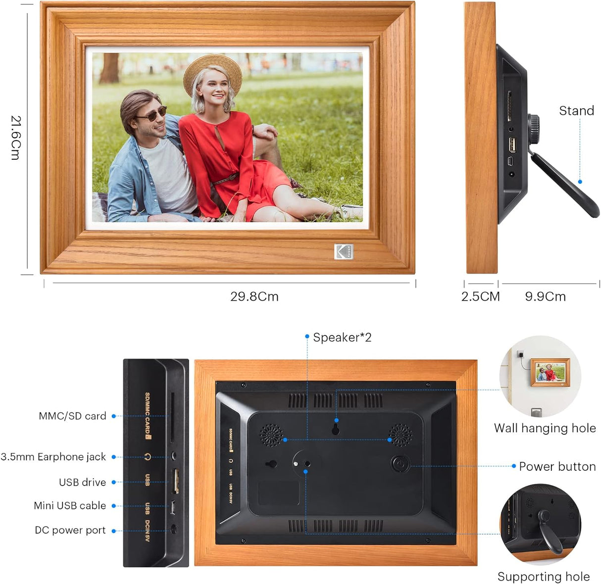 FHD Digital Photo Frame Touch Screen with Wi-Fi Enabled by KODAK | Digital Photo Frame | Tradeo Shopping